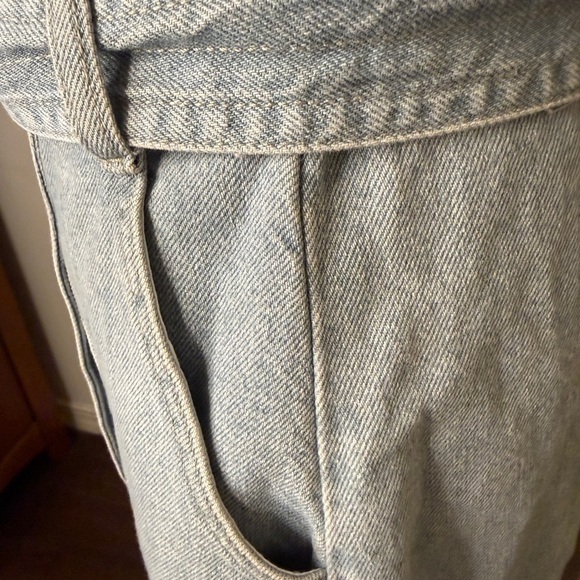 Zara Light Blue Denim Mini Dress with Gold Buttons - Picture 11 of 11